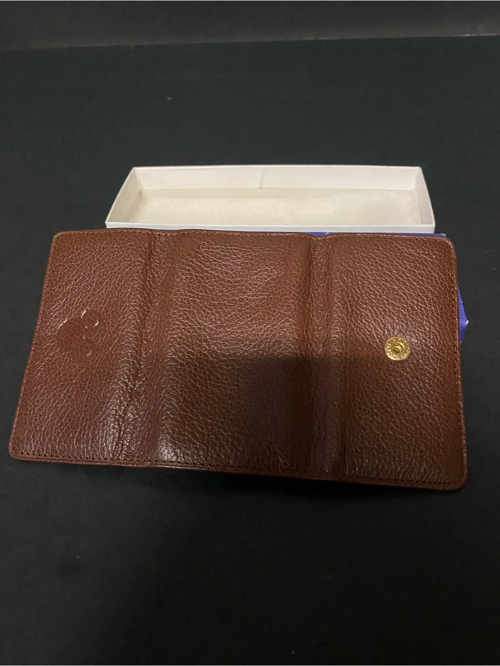 Disney Brown Pebble Leather Key & Card Holder with Mickey Outline